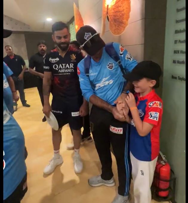 Ricky Ponting introduces his son to Virat Kohli | DC Twitter