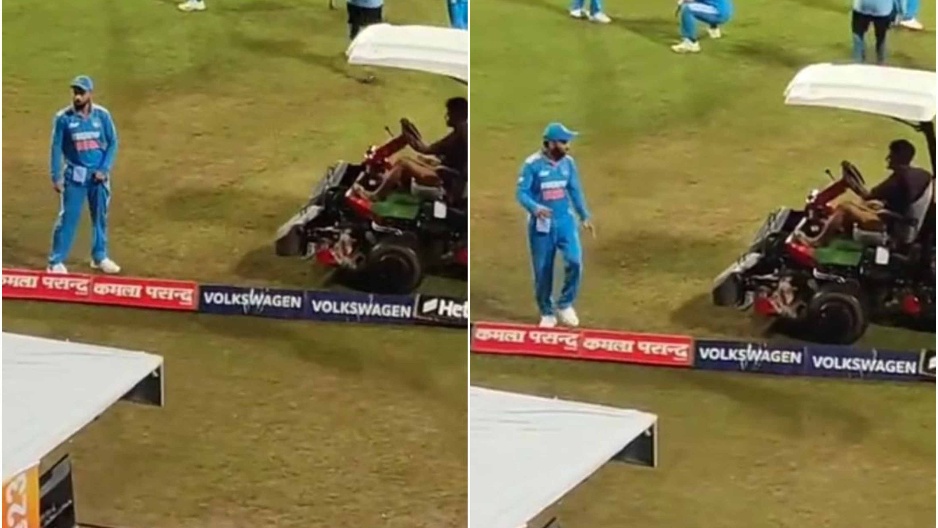 Asia Cup 2023: WATCH – Virat Kohli’s reaction breaks the internet as super sopper operator scares him by blowing horn