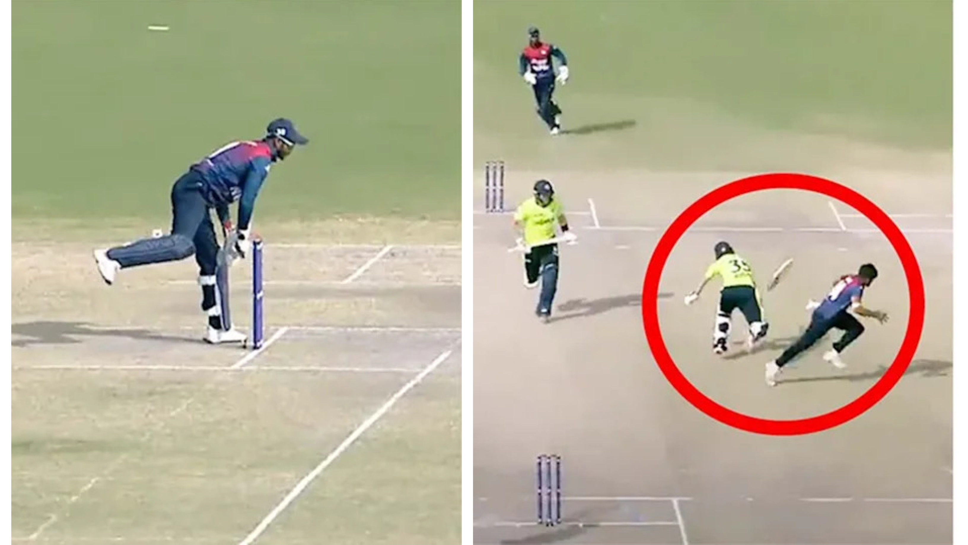 WATCH: Nepal wicketkeeper Aasif Sheikh refuses to run out as Ireland batter fell after colliding with bowler