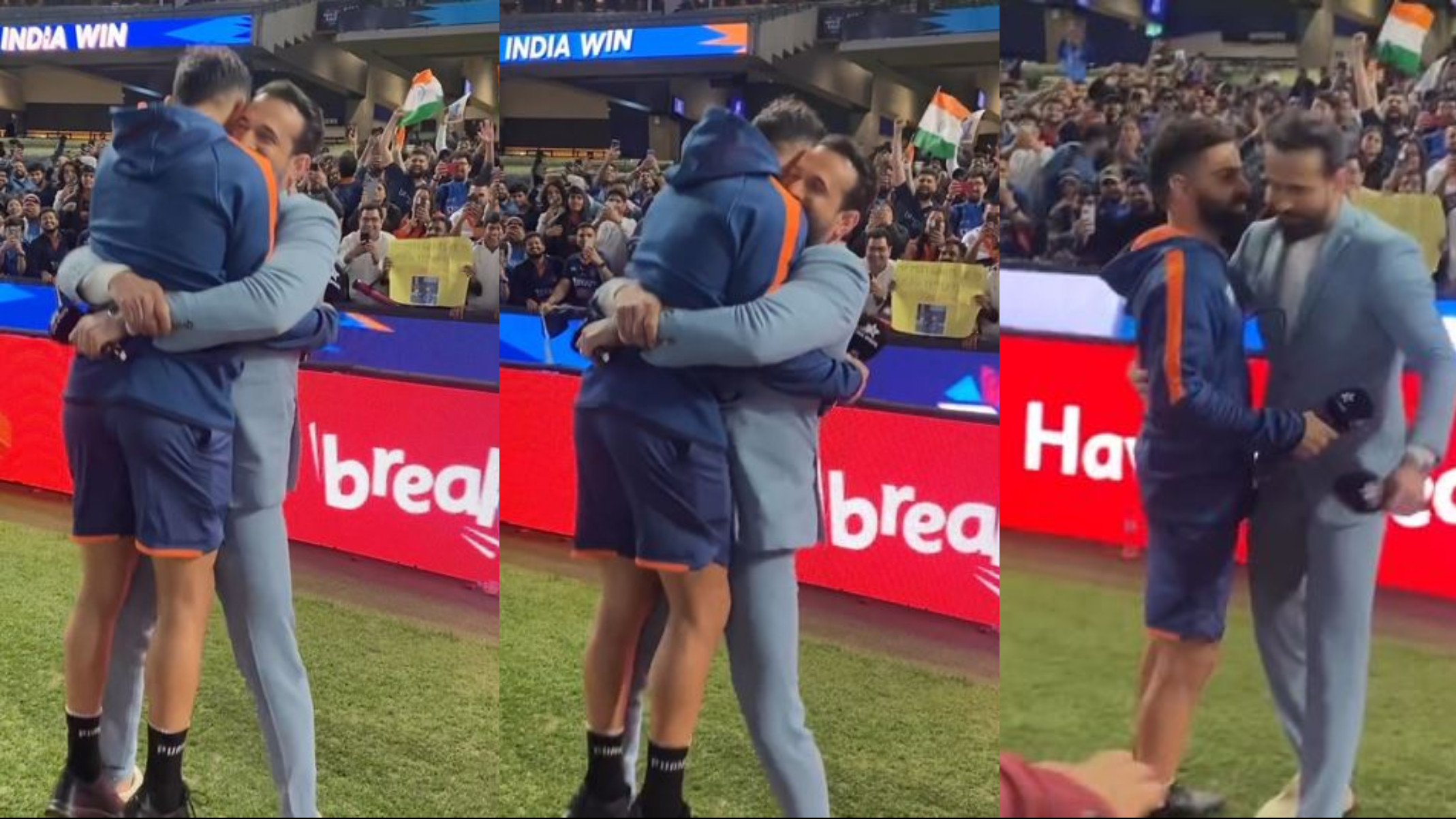 T20 World Cup 2022: WATCH- Irfan Pathan lifts Virat Kohli in a bear hug in celebration after India beat Pakistan