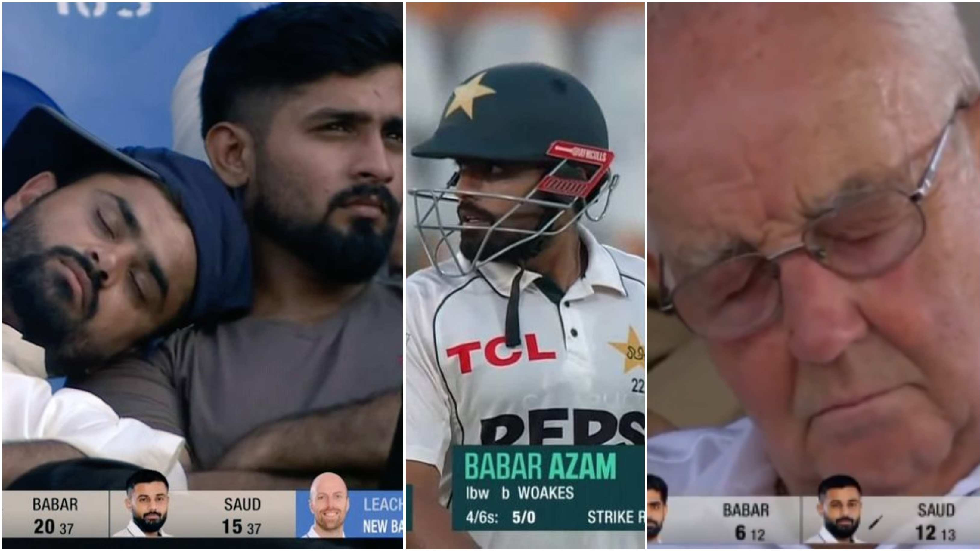 WATCH: Fans caught sleeping during Babar Azam’s slow knock in Multan Test; Pakistan batter subjected to brutal trolling