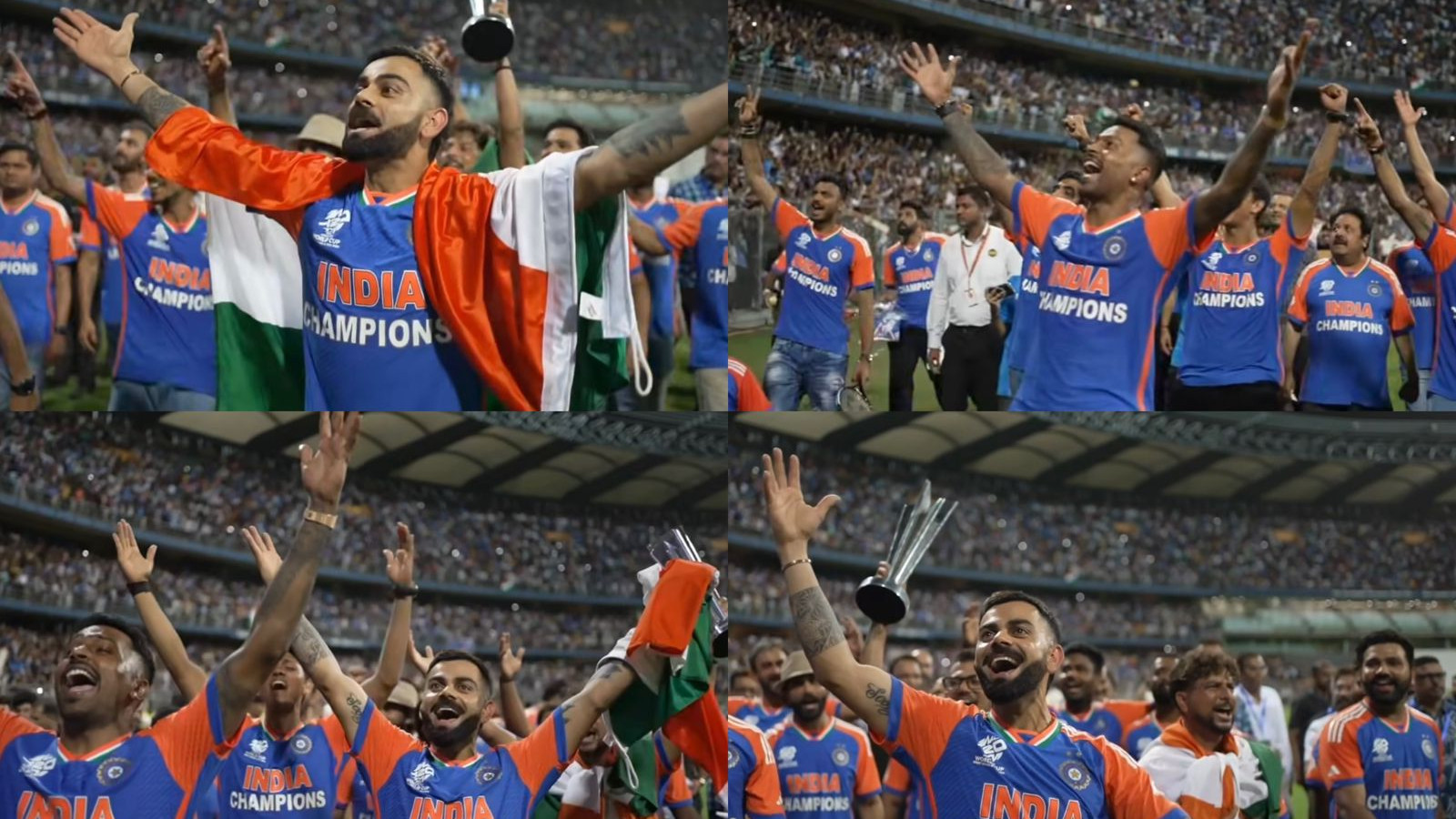 WATCH: Virat Kohli leads 'Vande Mataram' chants as Team India takes lap of honour at Wankhede