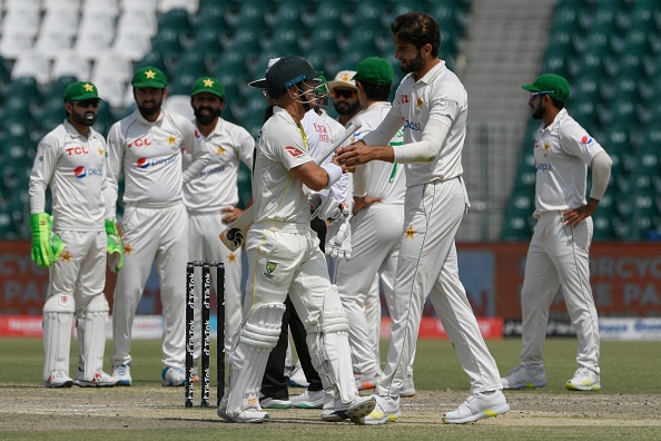 Afridi shook hands with Warner after the batter for dismissed for 51 on day 4 of third Test | Getty