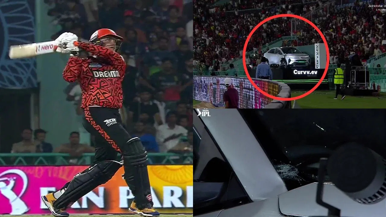 Abhishek Sharma broke TATA Punch EV's windshield | X