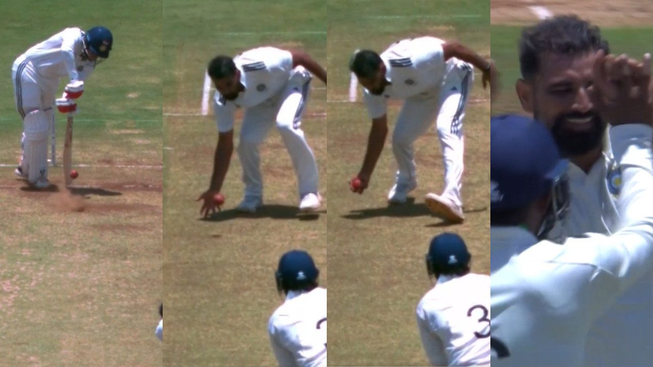 WATCH- Mohammad Shami’s splendid one-handed caught and bowled in ongoing Duleep Trophy 2026