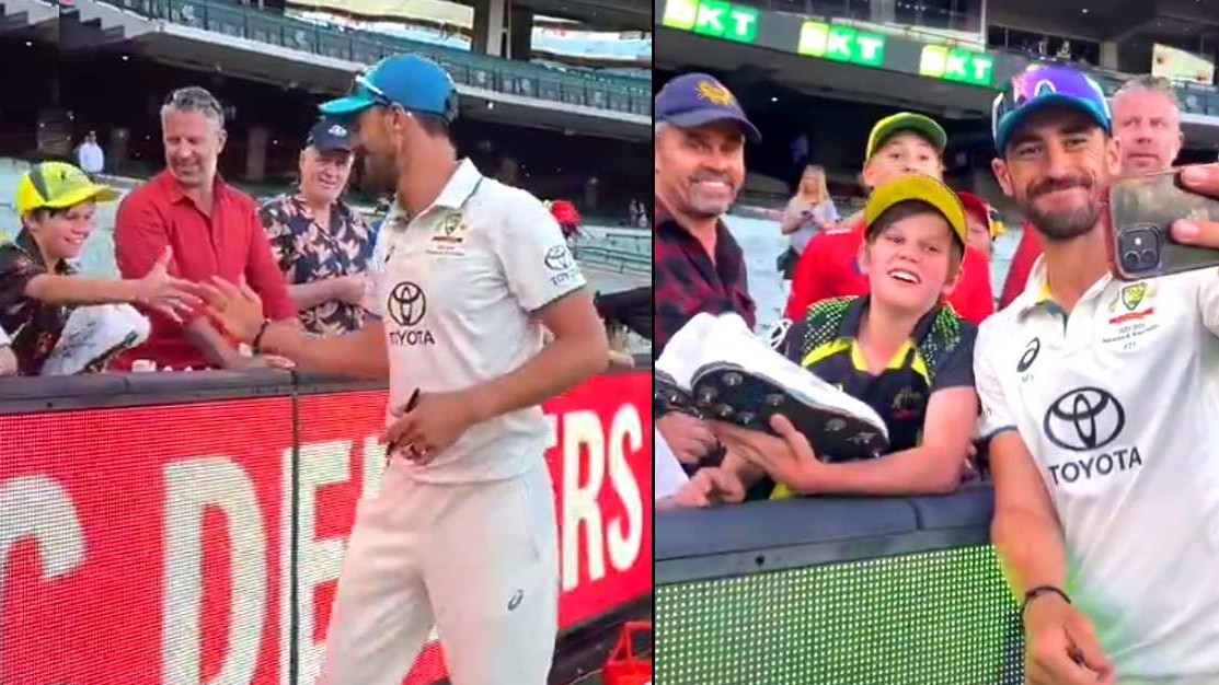 AUS v PAK 2023-24: WATCH- Mitchell Starc fulfills his promise, gifts shoes to a young fan after MCG Test win