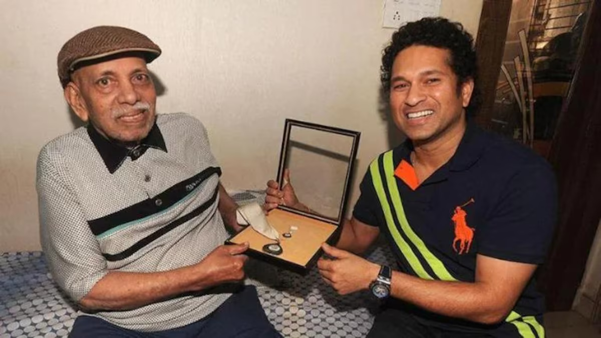 Sachin Tendulkar with Ramakant Achrekar | X