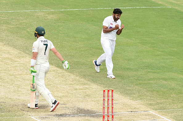 Shardul Thakur celebrates the wicket of Australian captain Tim Paine | Getty