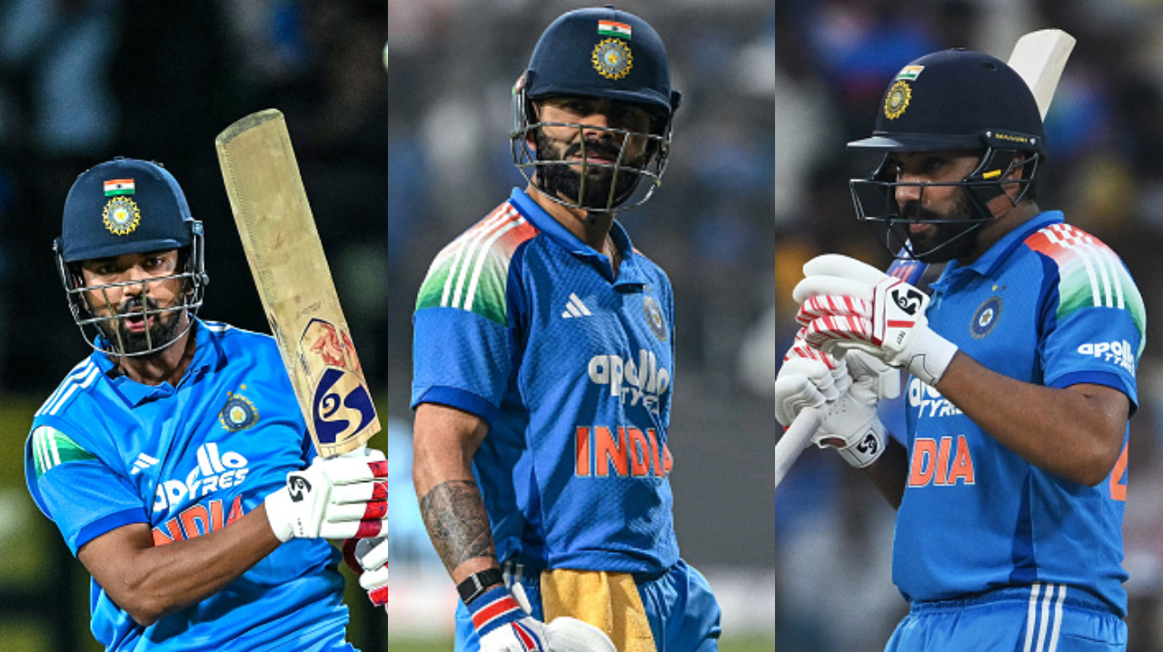 KL Rahul, Virat Kohli and Rohit Sharma | Getty