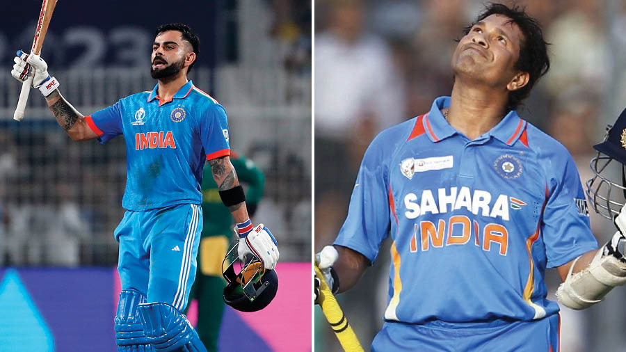 Virat Kohli has 80 centuries in international cricket while Tendulkar has 100 | X