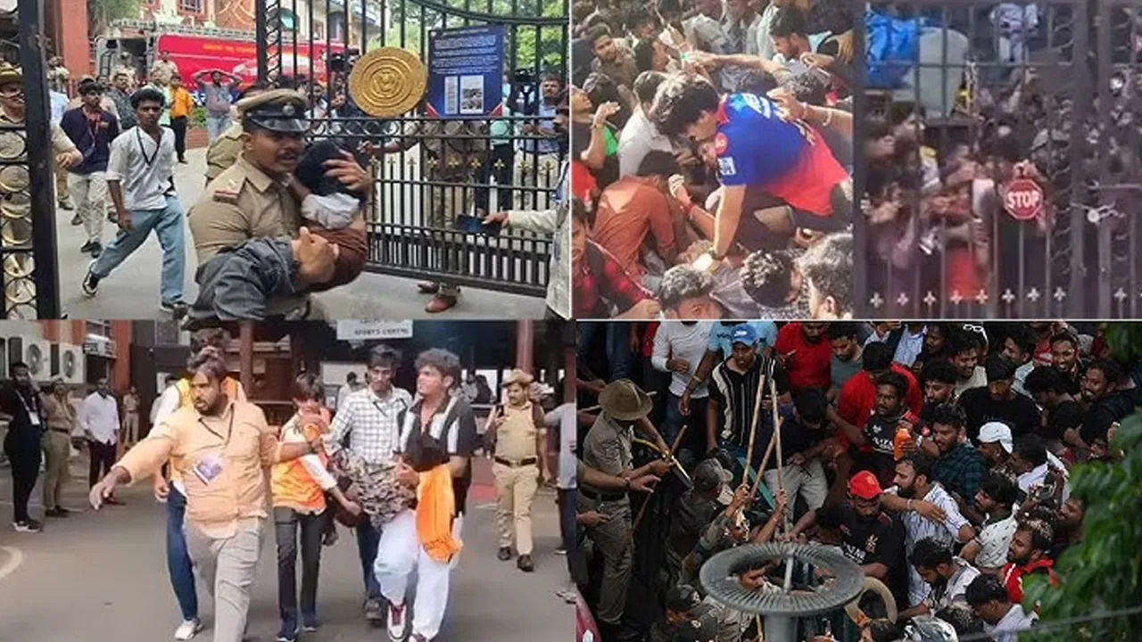 Chinnaswamy Stadium stampede during RCB's IPL 2025 win celebration | X