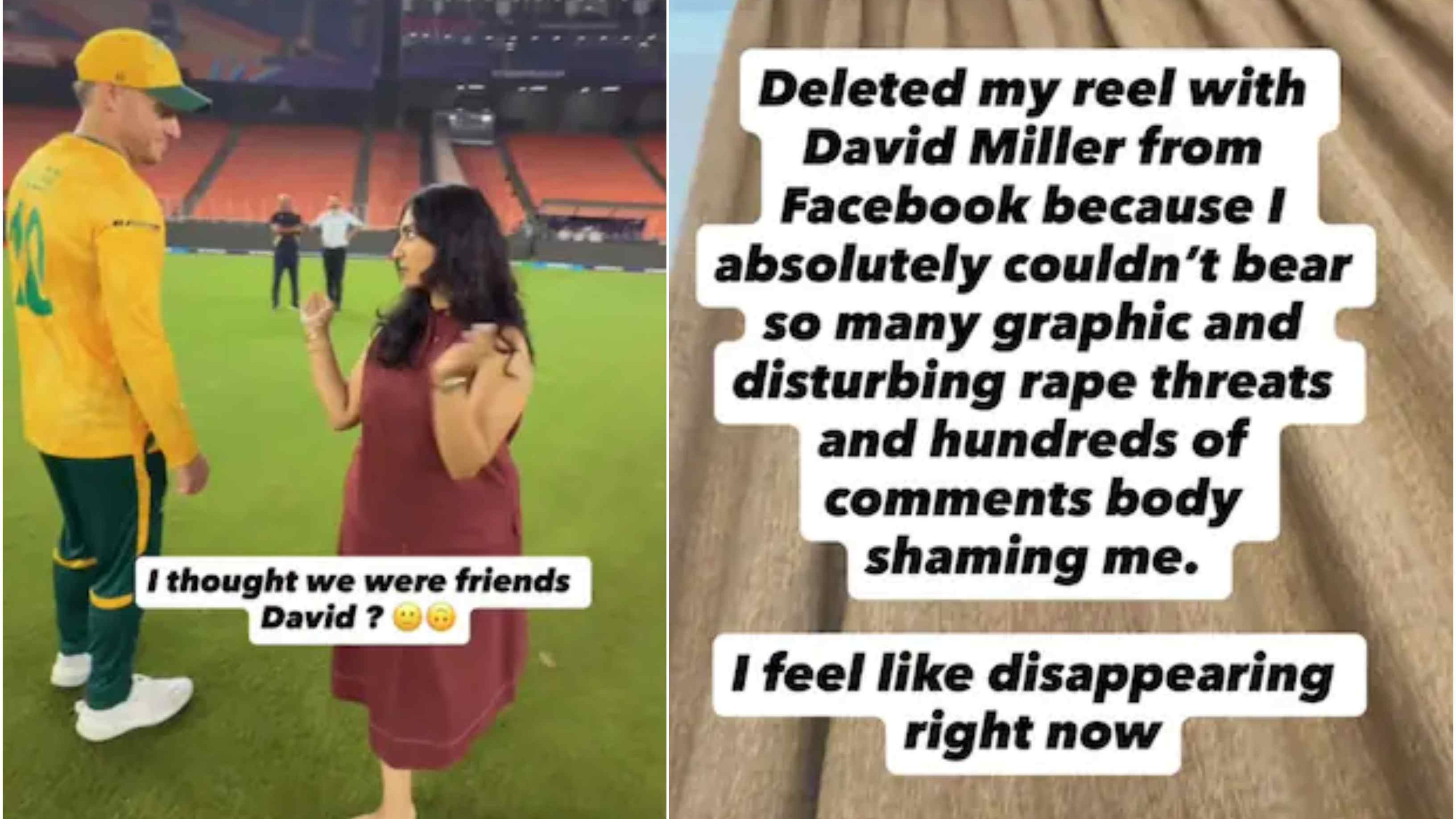 T20 World Cup 2026: Social media influencer deletes viral reel with David Miller after receiving rape threats