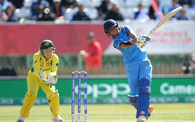 Harmanpreet Kaur during her dominant knock of 171* against Australia in WWC 2017