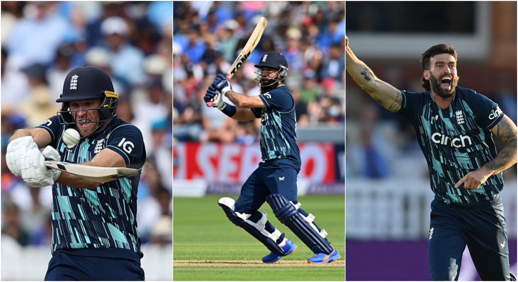David Willey, Moeen Ali and Recce Topley | Getty