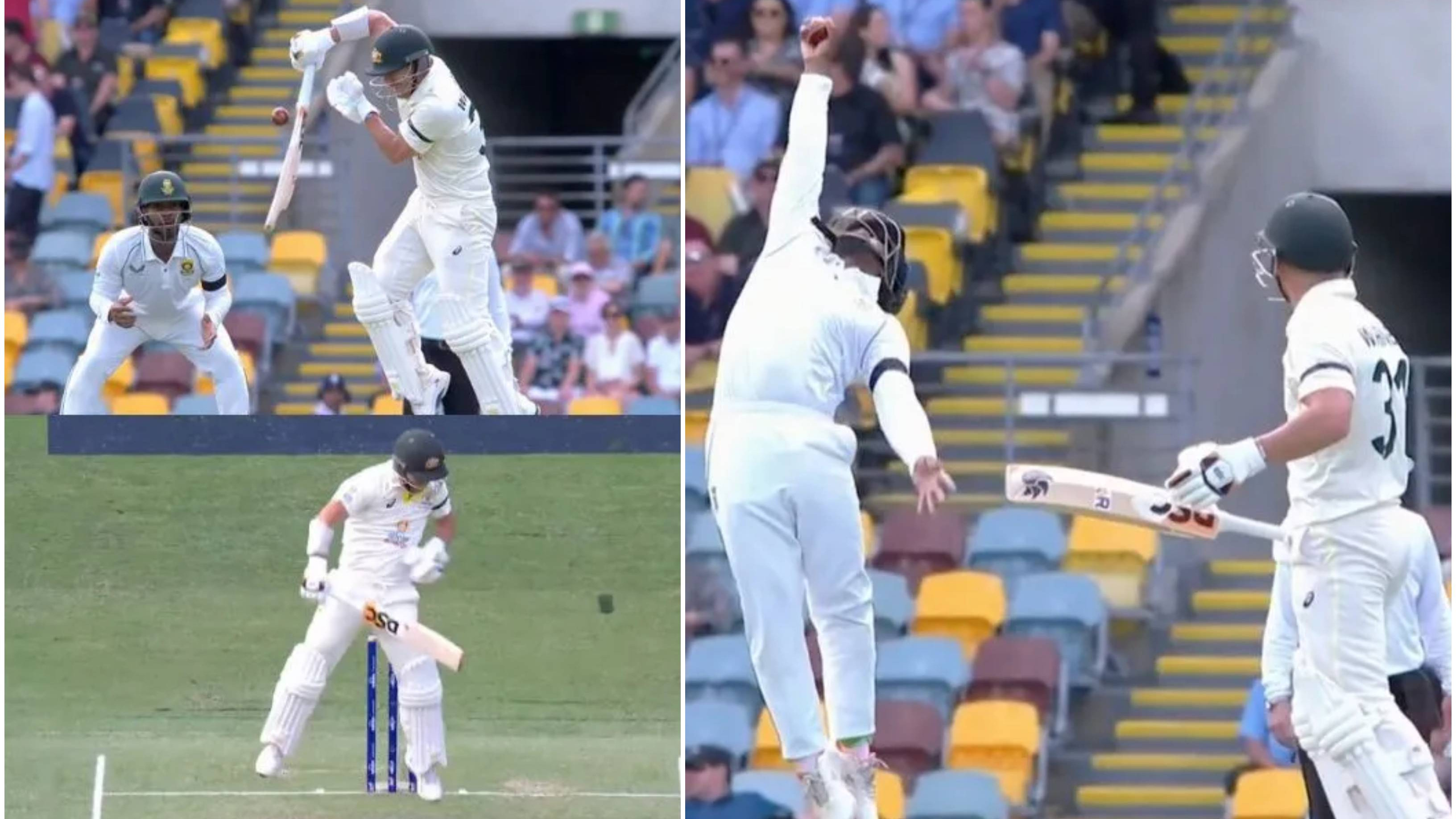 AUS v SA 2022-23: WATCH – Khaya Zondo grabs a superb catch at short leg as Rabada removes Warner with a short ball