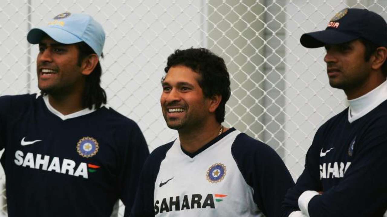 MS Dhoni, Sachin Tendulkar, and Rahul Dravid | Twitter