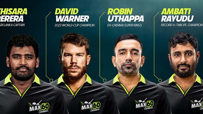 David Warner, Robin Uthappa, and Ambati Rayudu to feature in the new Max 60 Caribbean league