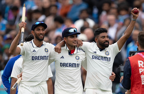 Shubman Gill, Prasidh Krishna and Mohammed Siraj | Getty