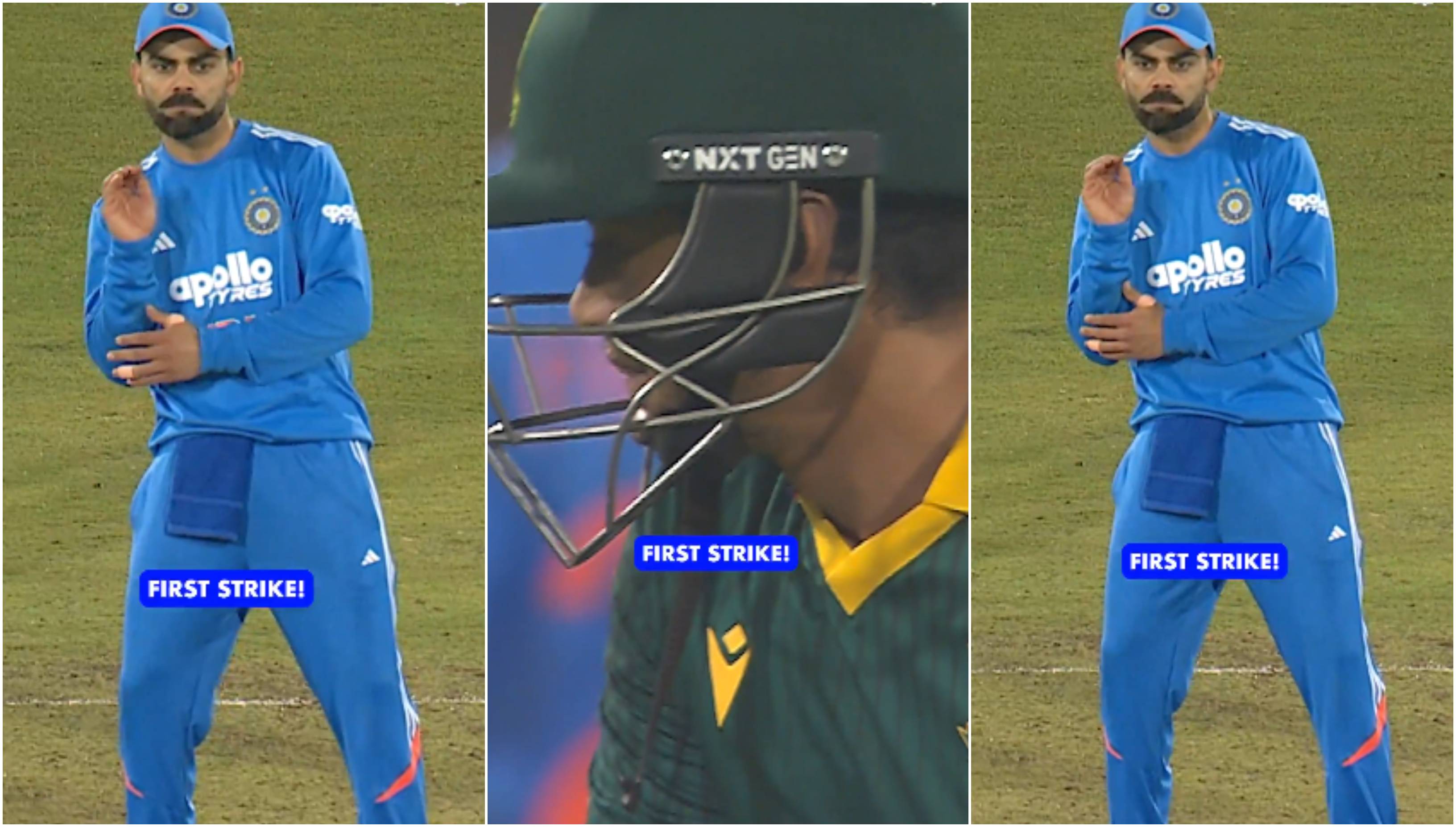 Virat Kohli's celebration after Quinton de Kock's wicket | Screengrabs