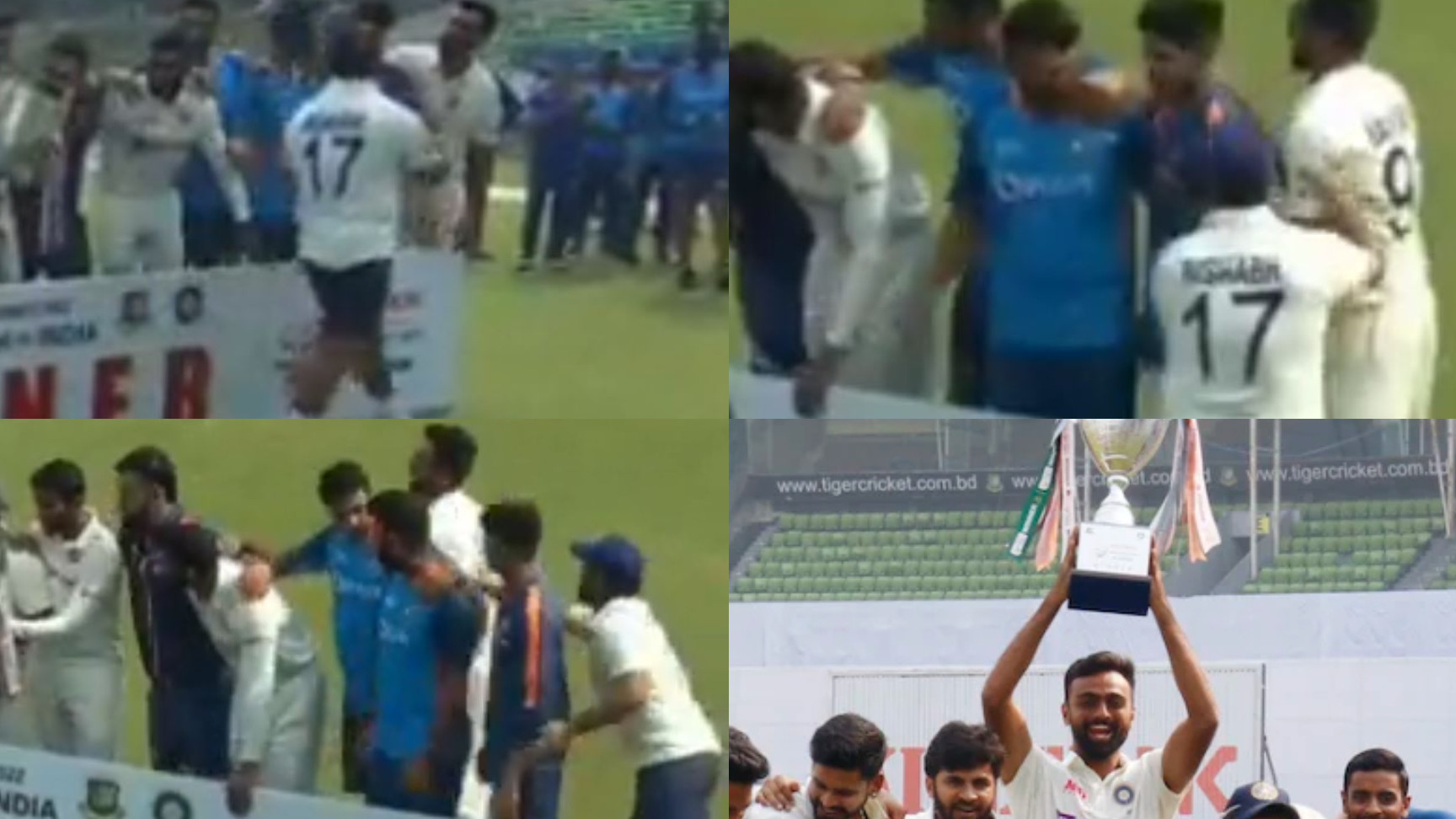 BAN v IND 2022: WATCH- Rishabh Pant asks Jaydev Unadkat to lift the trophy in a heartwarming gesture after the Test series win