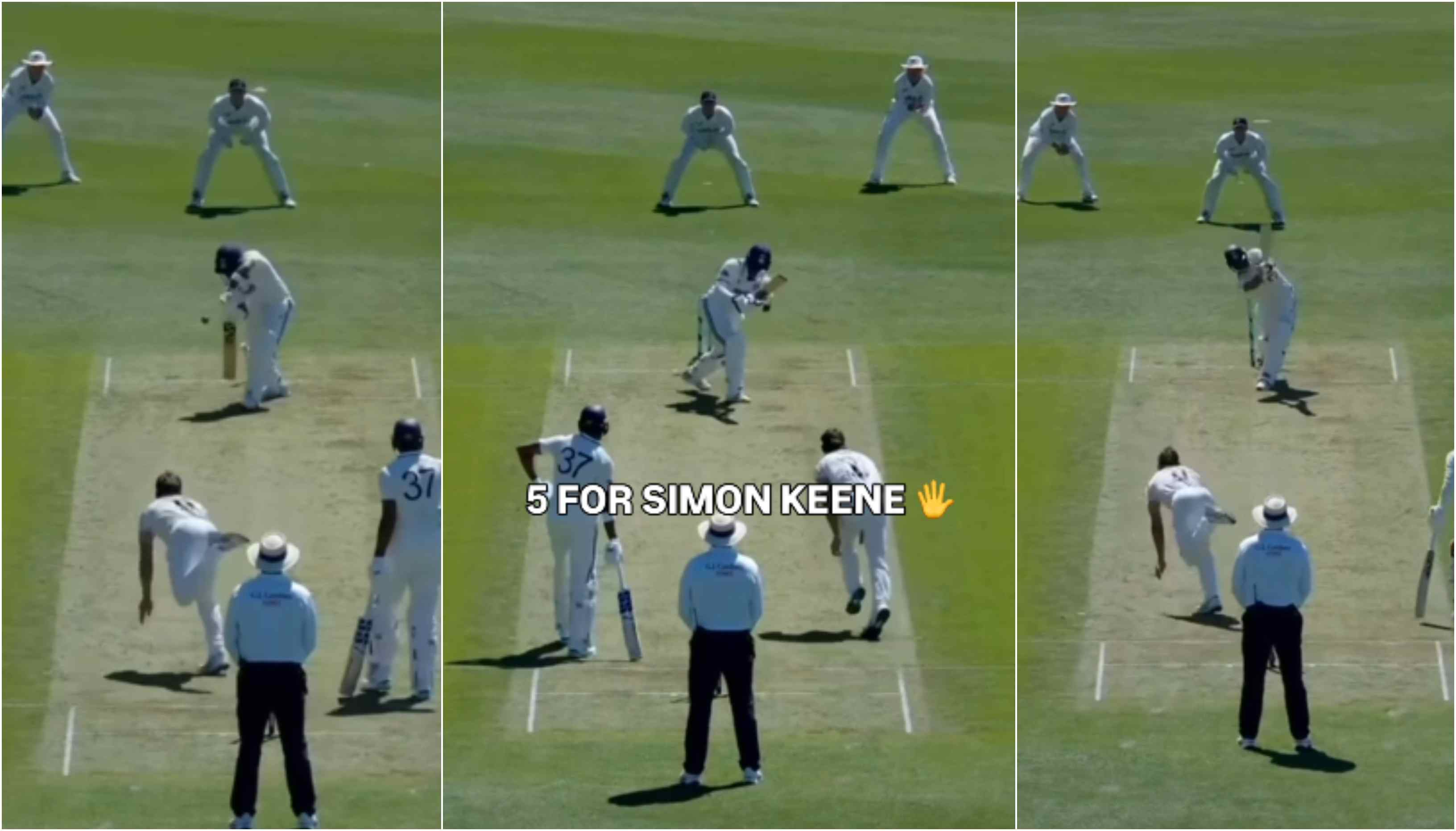 India A batters had a tough time on a green pitch | Screengrabs