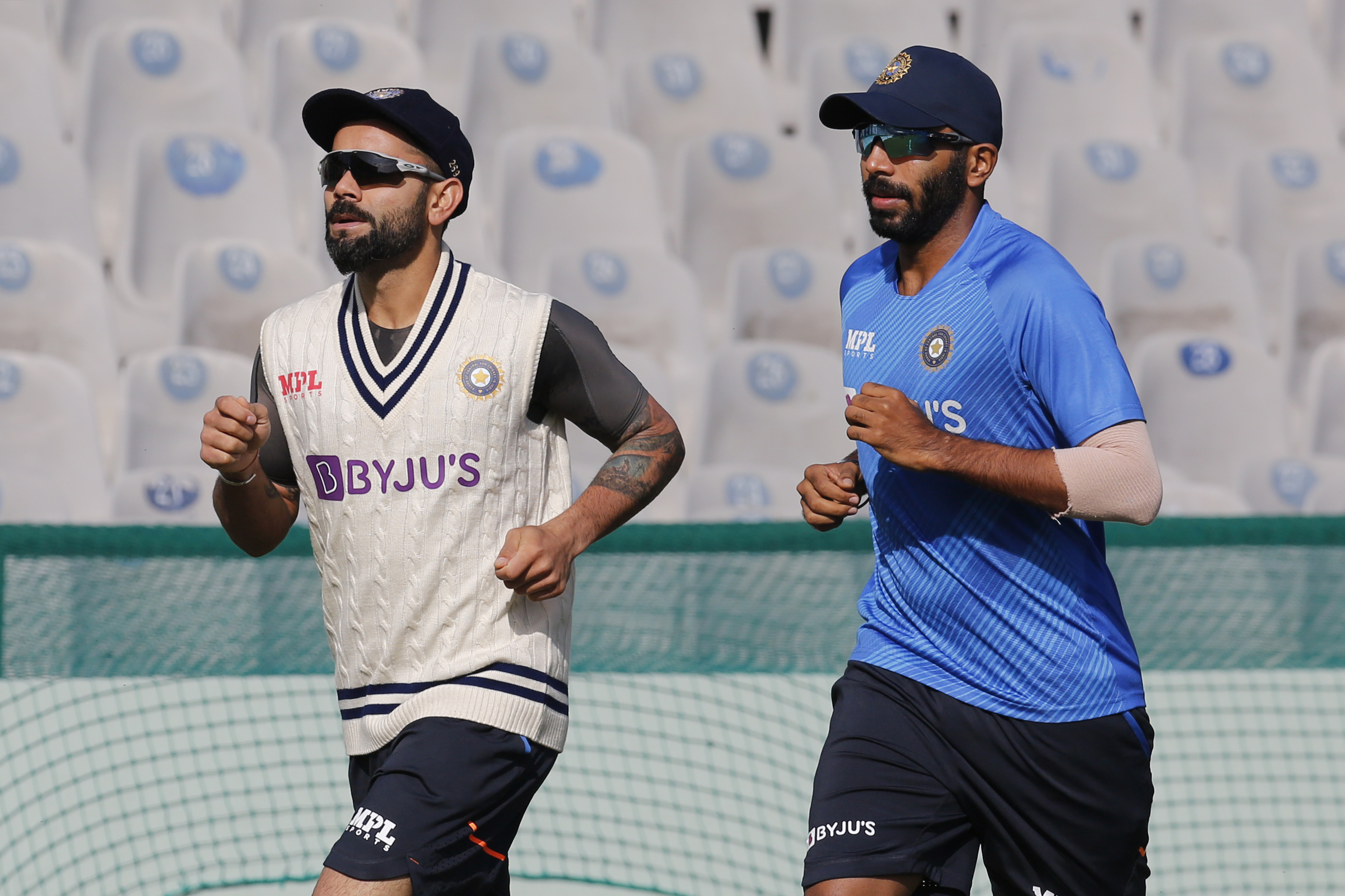 Virat Kohli and Jasprit Bumrah during practice | BCCI