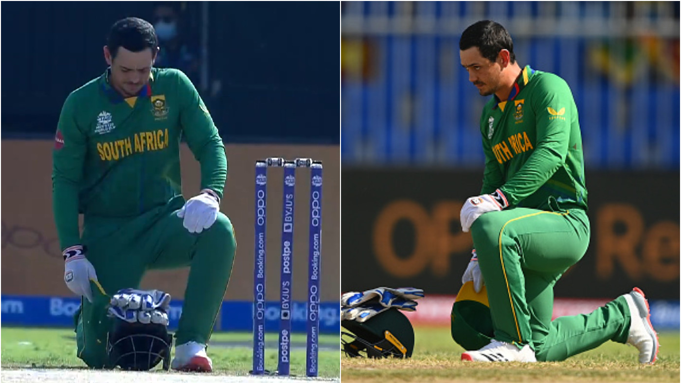 T20 World Cup 2021: WATCH - Quinton de Kock takes knee ahead of the match against Sri Lanka