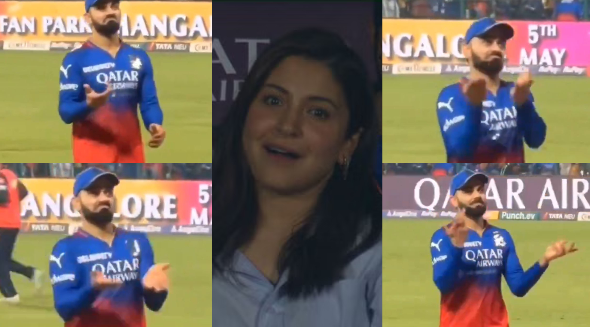Virat Kohli's funny gestures towards Anushka Sharma | X