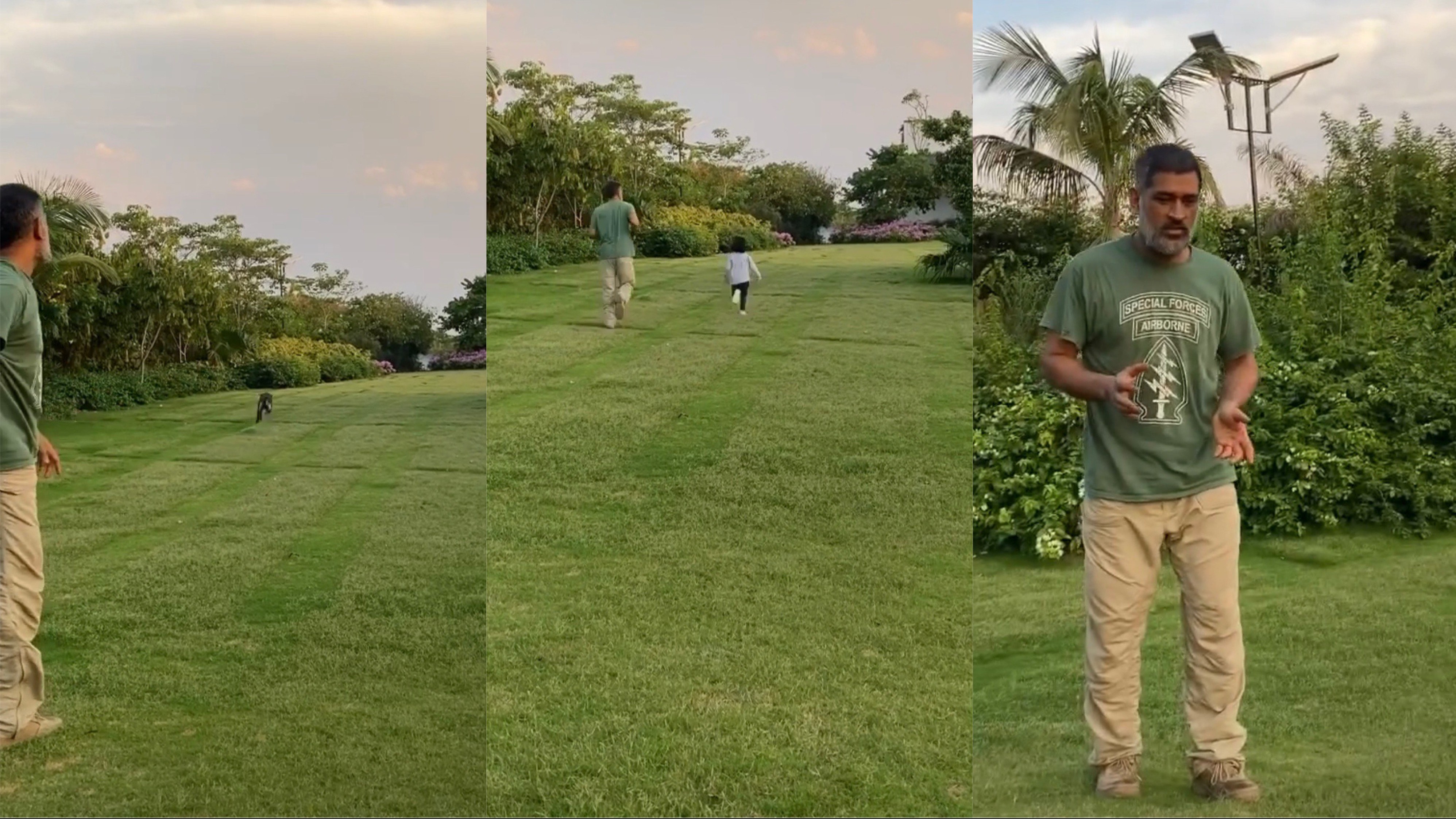 WATCH: MS Dhoni goes for a run with Ziva; plays with pet dog at farmhouse