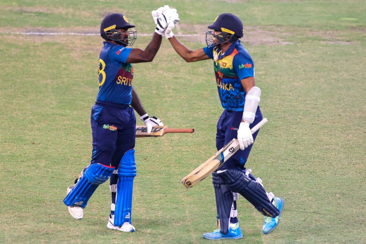 Maheesh Theekshana and Asitha Fernando celebrate the win | Getty Images 