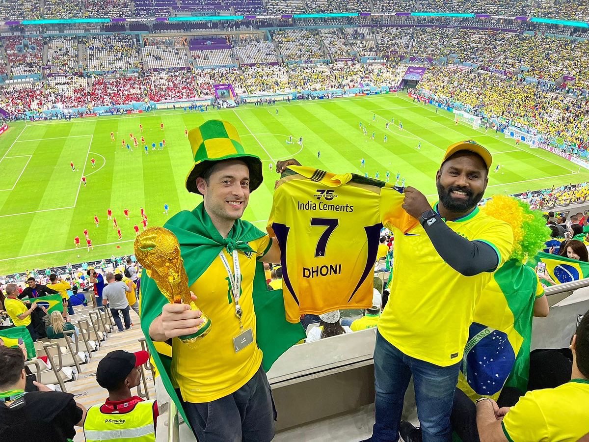 CSK and MSD fan at FIFA World Cup 2022 | Twitter