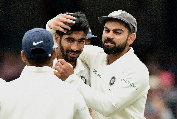 Bumrah celebrates dismissing Peter Handscomb on fourth day of 4th Test | Getty