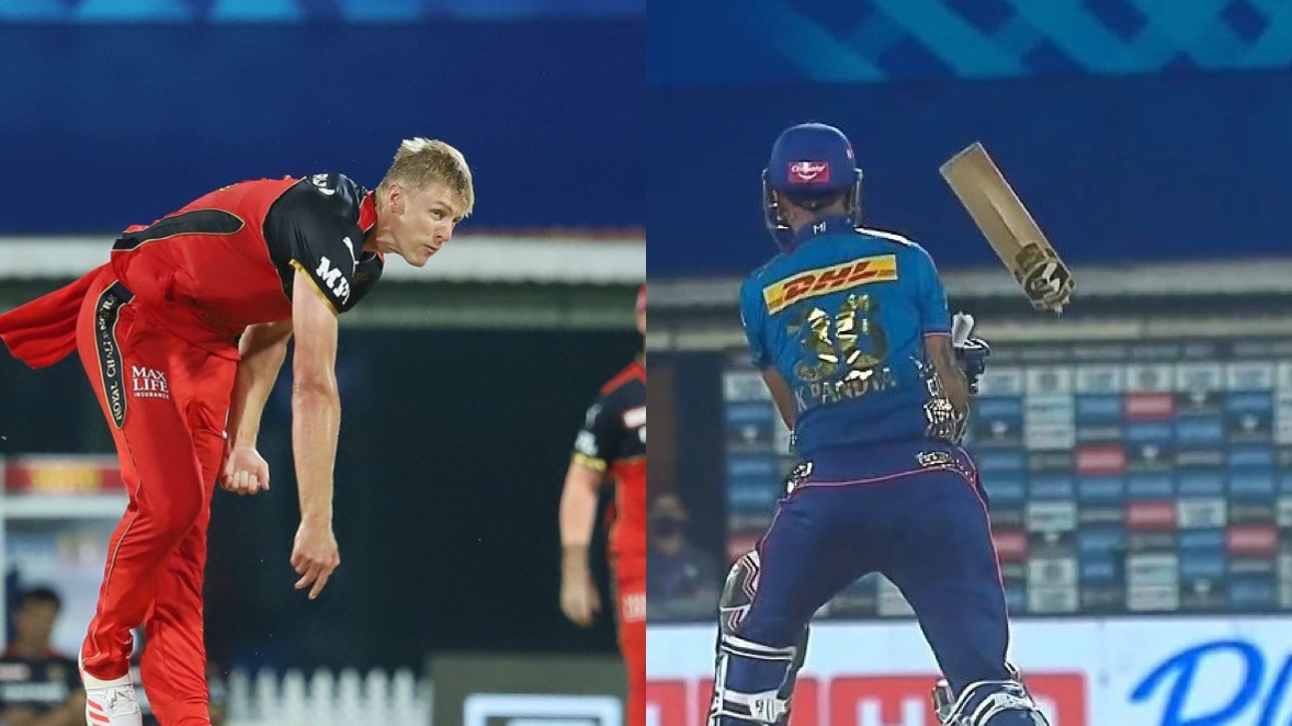 IPL 2021: WATCH - Kyle Jamieson shatters Krunal Pandya's bat into two pieces with his yorker