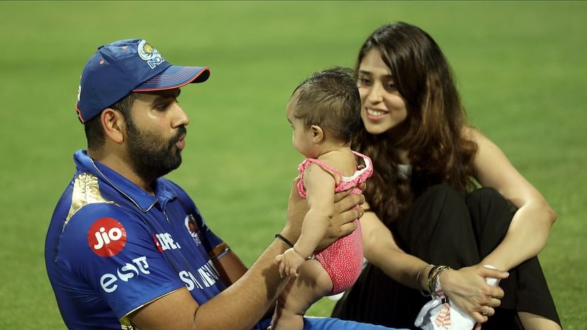 Rohit Sharma and Ritika Sajdeh with their daughter | Twitter