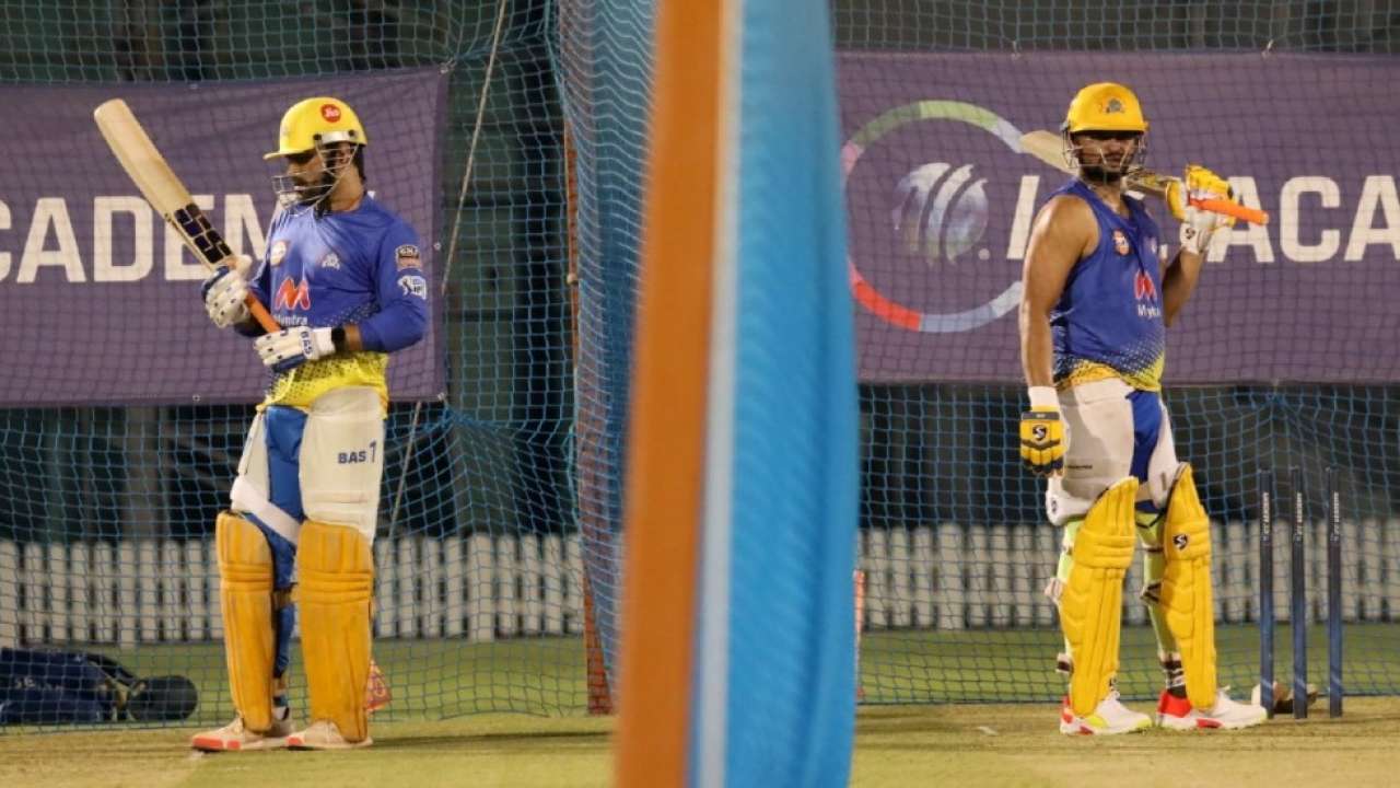 MS Dhoni and Suresh Raina in one frame during CSK's net session | CSK/Twitter