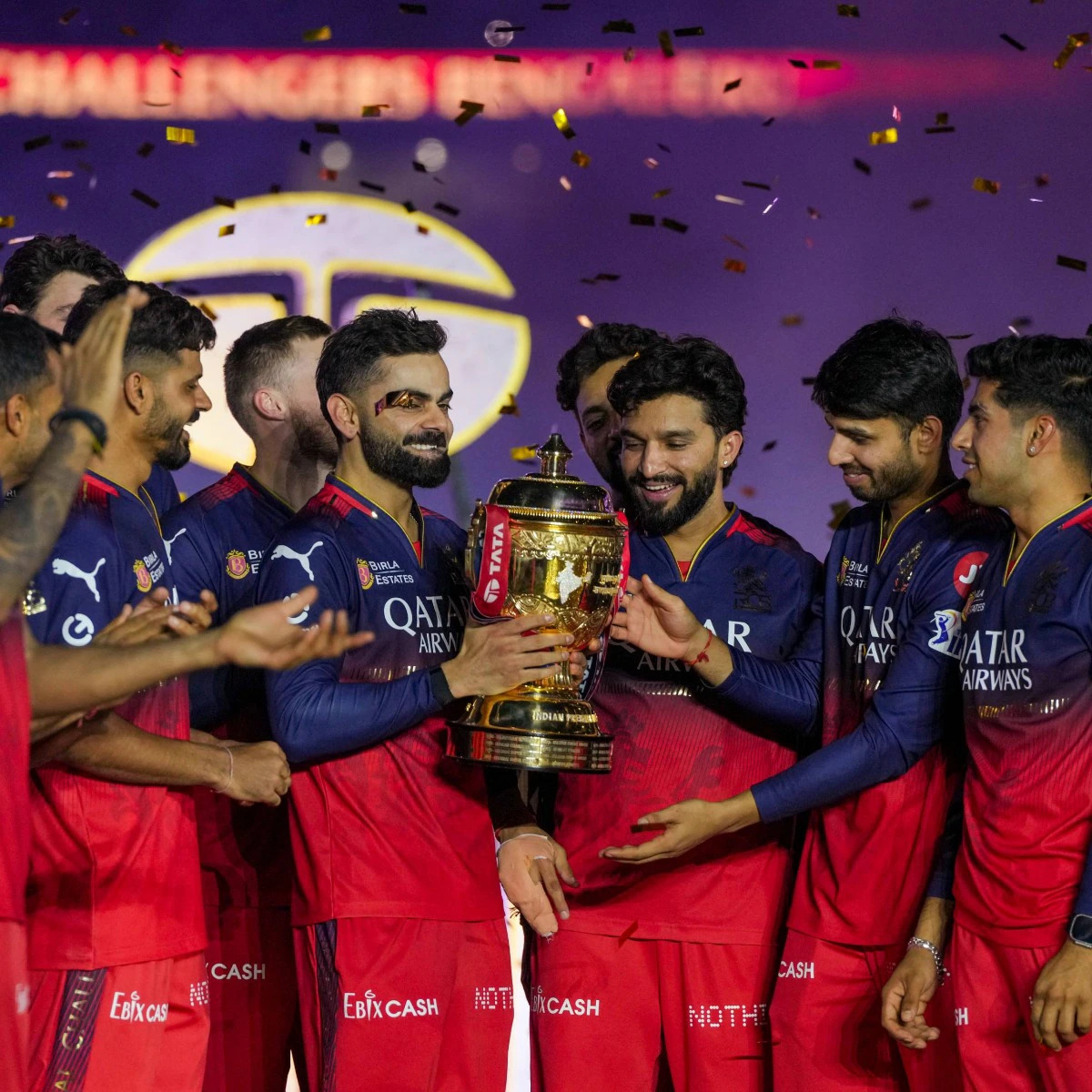 Virat Kohli and Rajat Patidar with IPL 2025 trophy | BCCI-IPL
