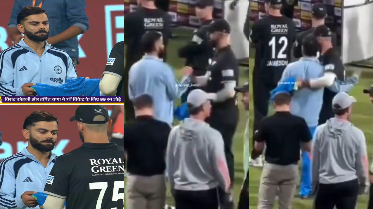 IND v NZ 2026: WATCH- Virat Kohli presents Daryl Mitchell with a signed jersey in a heartwarming gesture