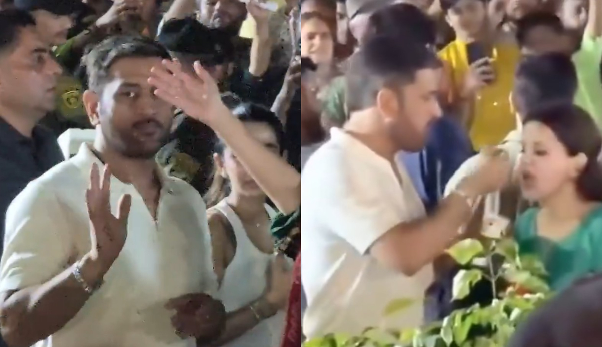MS Dhoni with wife Sakshi Dhoni | X