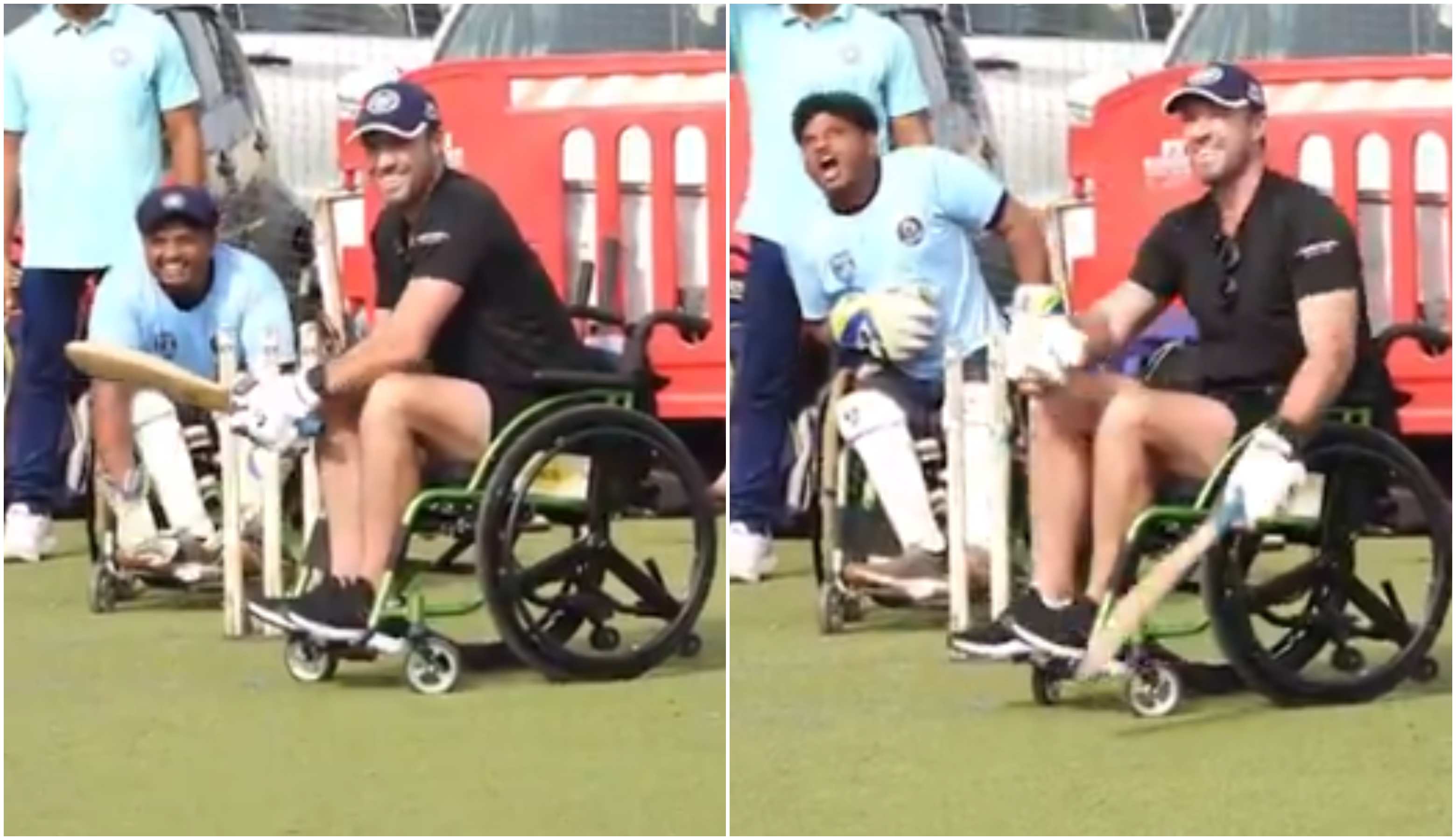 AB de Villiers playing wheelchair cricket in Mumbai | Screengrabs
