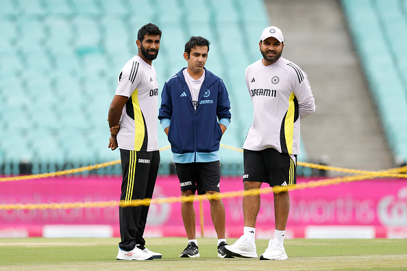 Rohit Sharma, Jasprit Bumrah and Gautam Gambhir | Getty