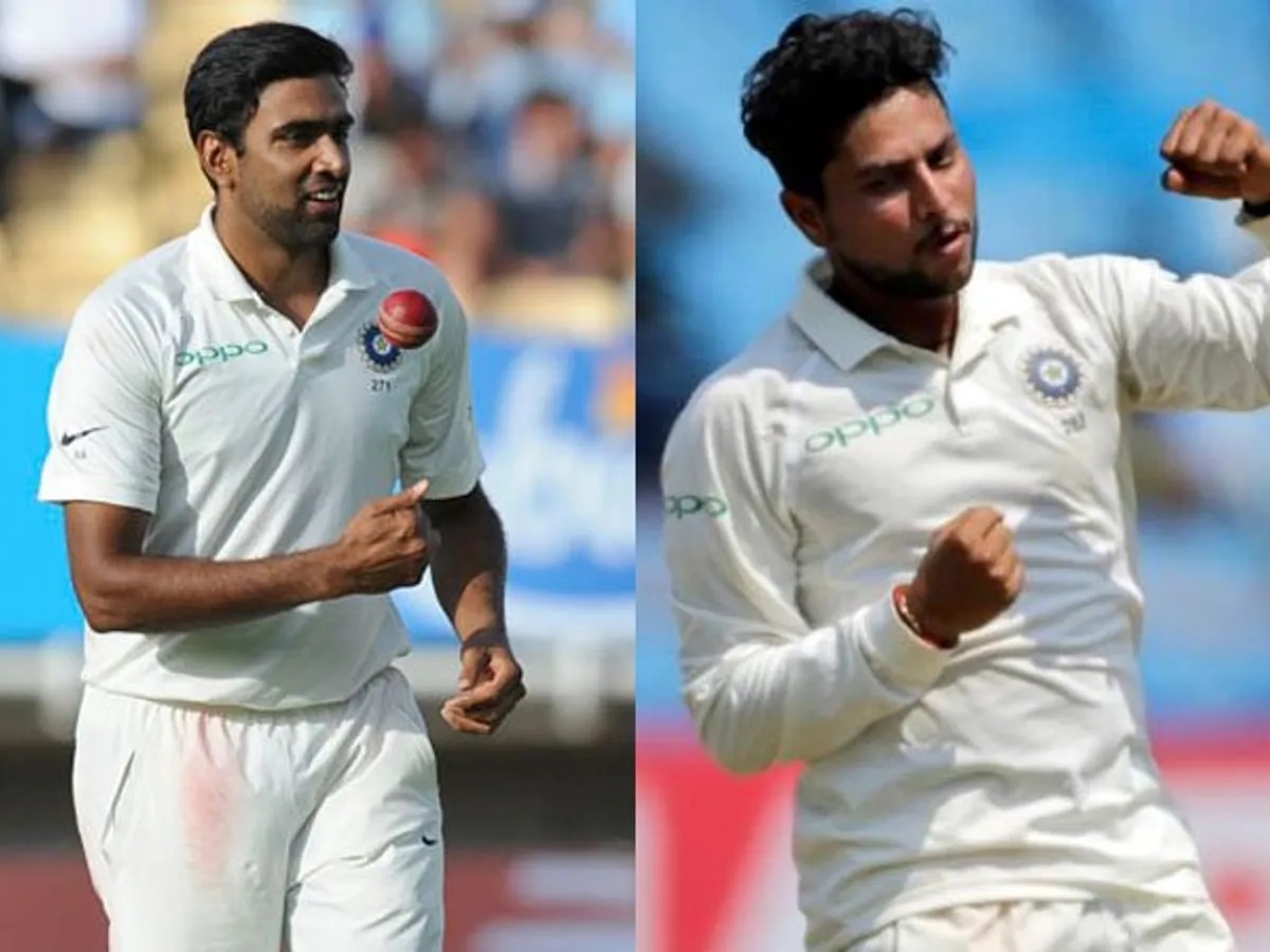 R Ashwin and Kuldeep Yadav of India