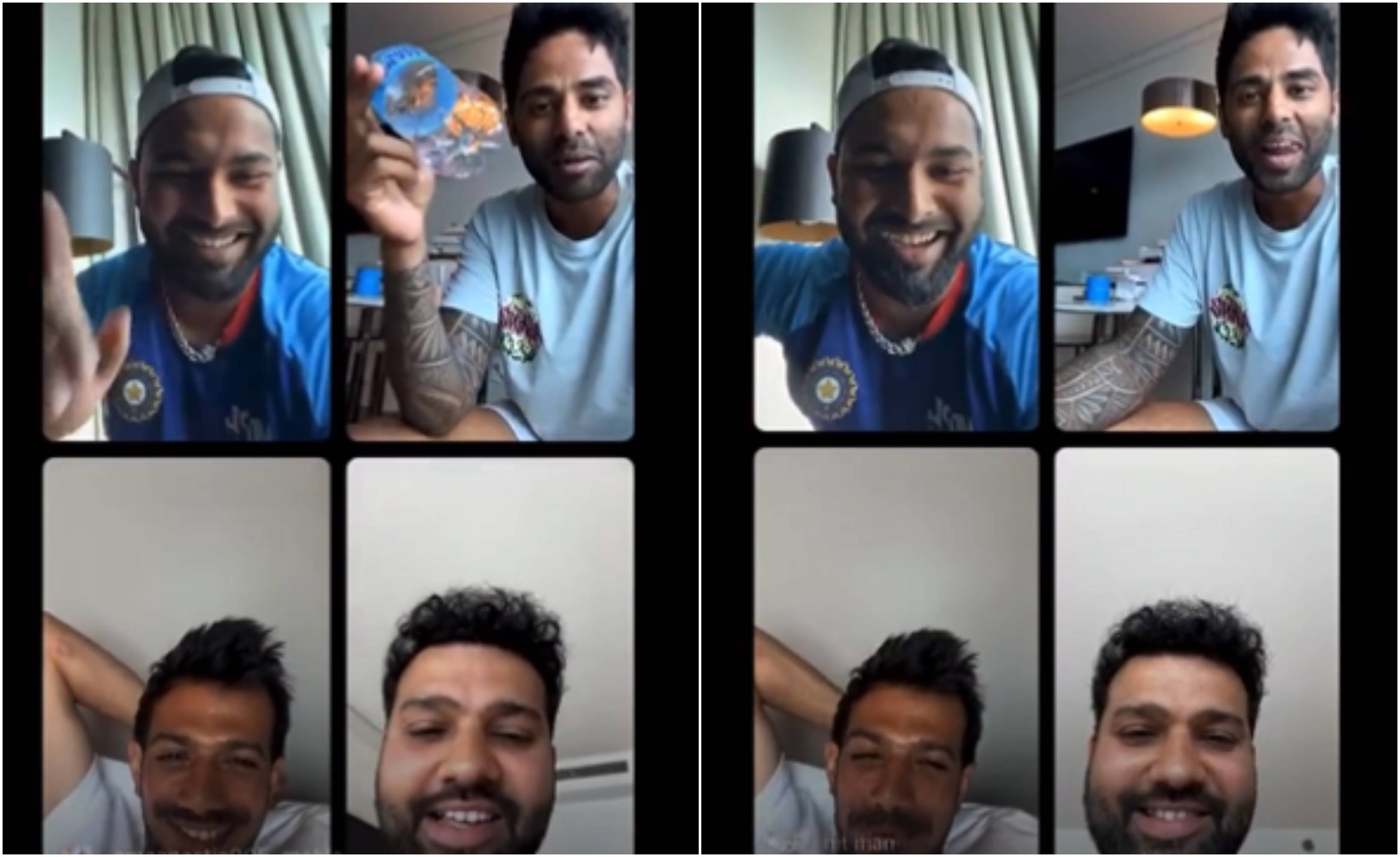 Rohit teamed up with Pant, Chahal and Suryakumar for an Instagram live session | Screengrab