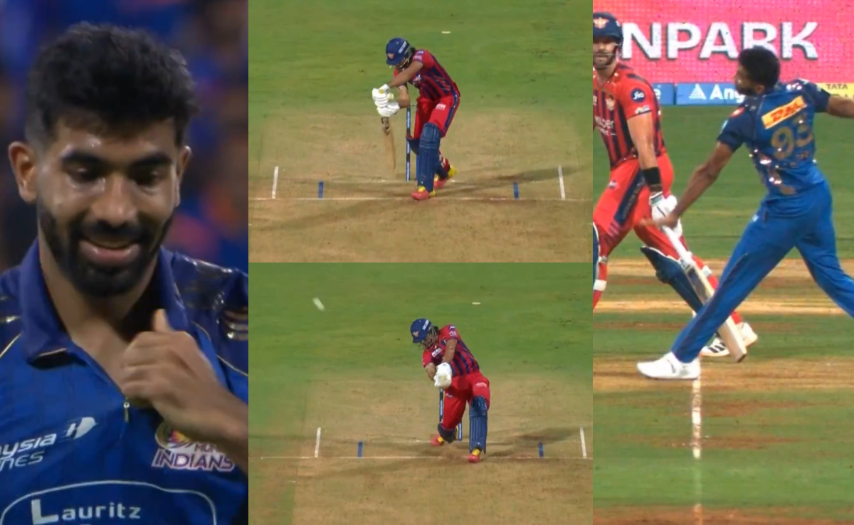 Bumrah delivered three no balls against LSG and one of them cost him Himmat Singh's wicket | X