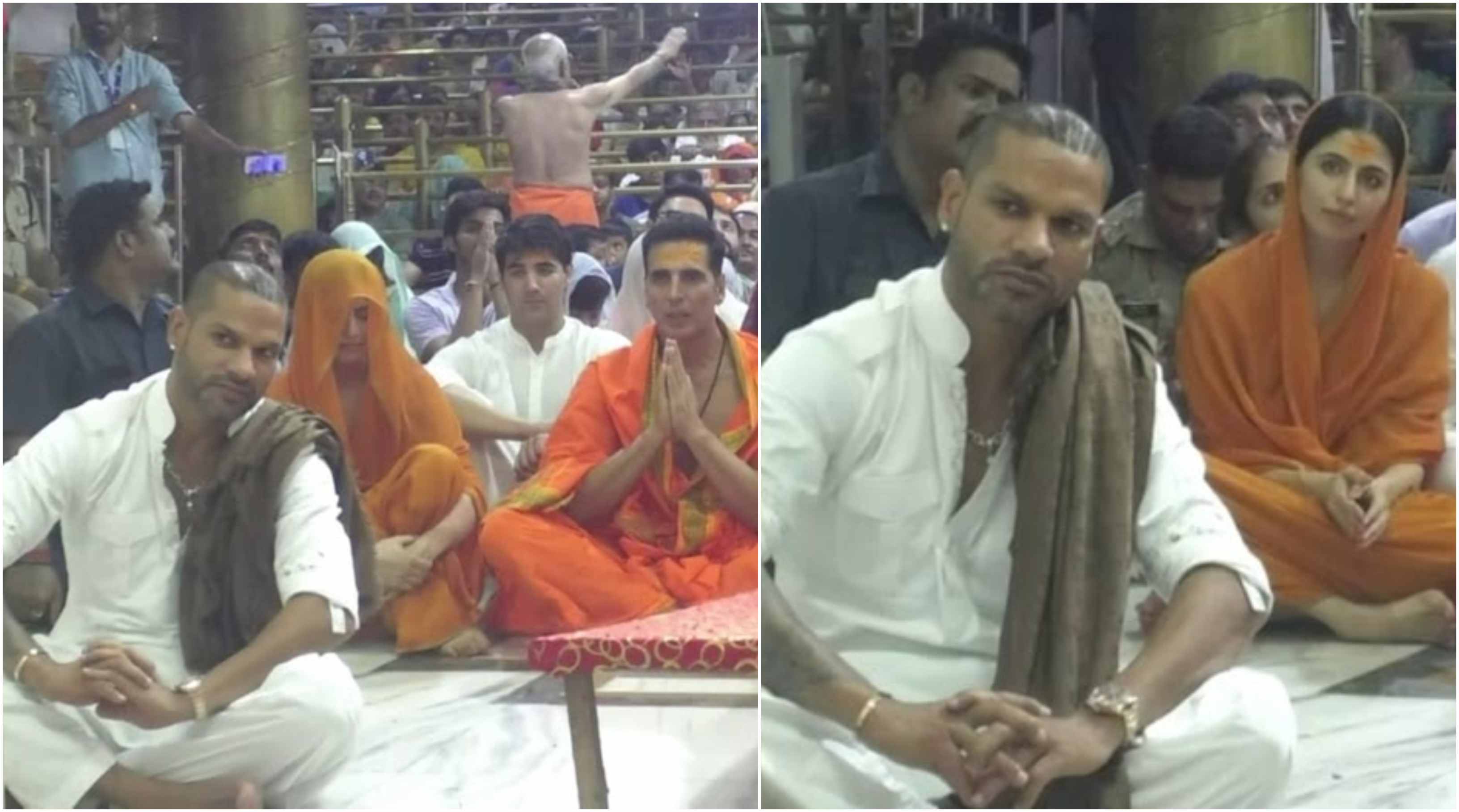 Shikhar Dhawan offered prayers at Mahakaleshwar temple along with Akshay Kumar | ANI