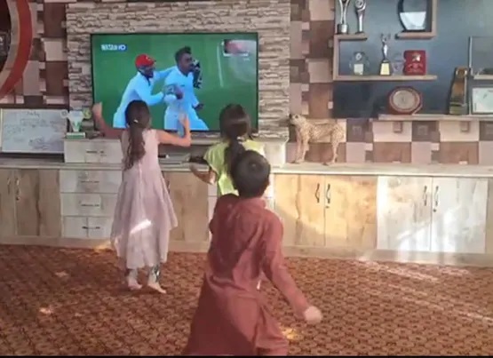 Kids dance as Rashid Khan celebrates Afghanistan's victory over Bangladesh in the one-off Test | Twitter