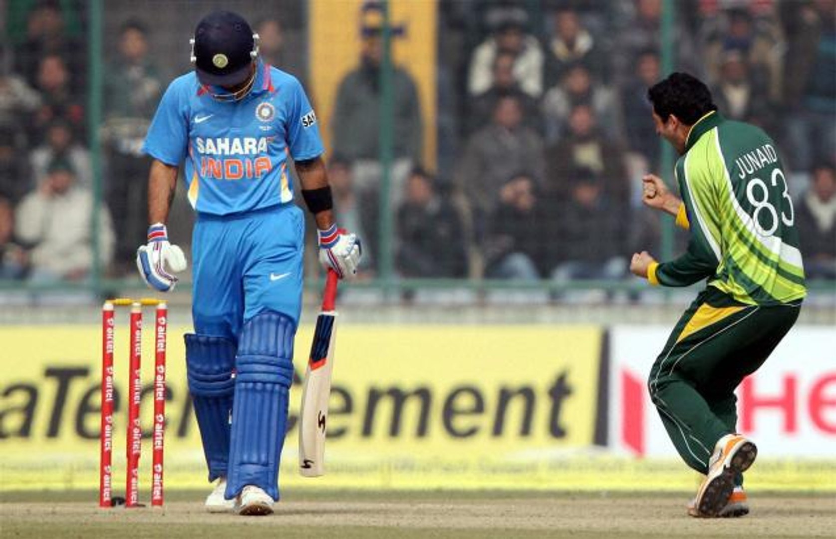 Junaid Khan had the better of Virat Kohli in the 2012-13 ODI series 