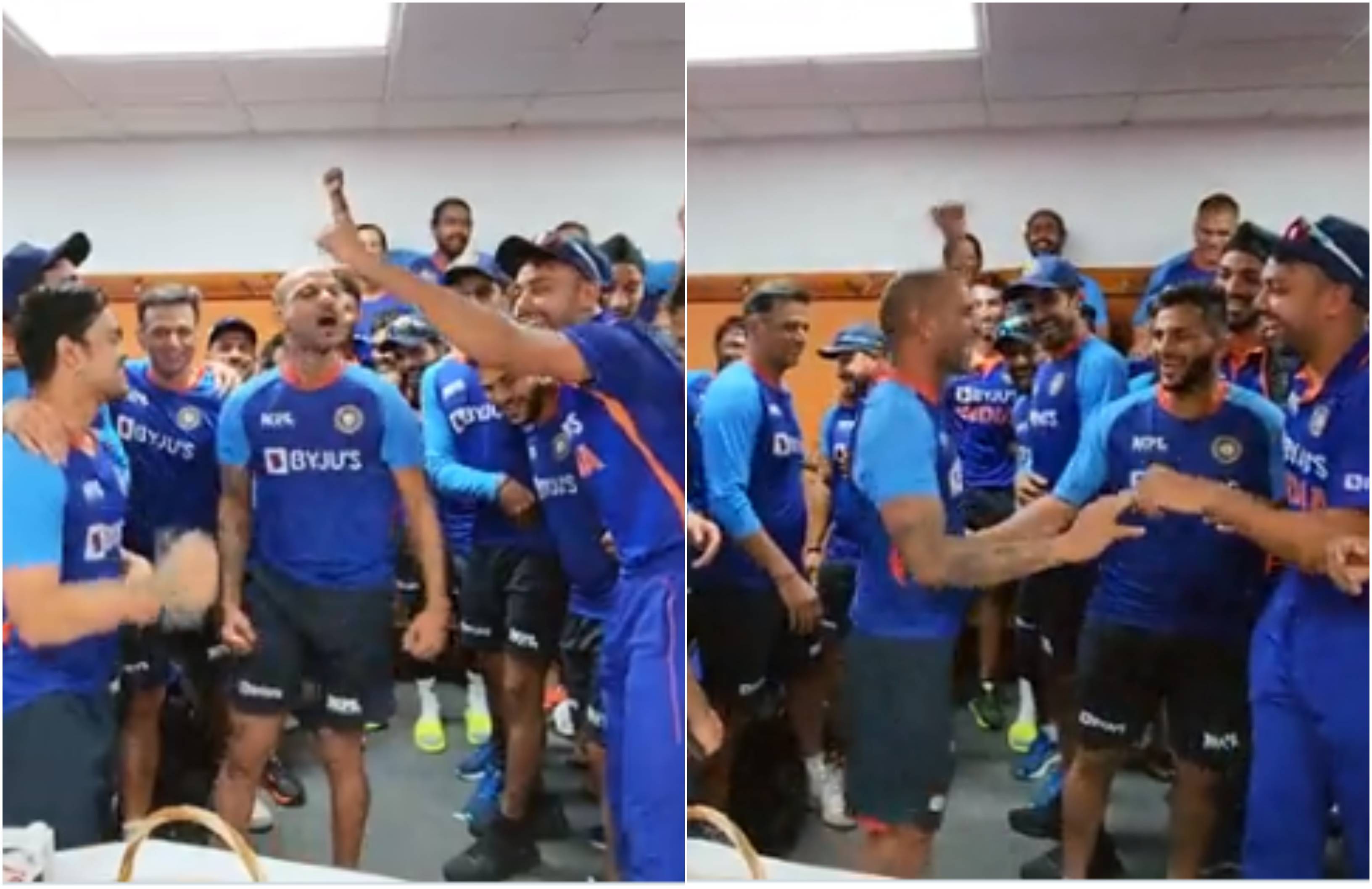 Indian players celebrating the ODI series win | Screengrab/BCCI