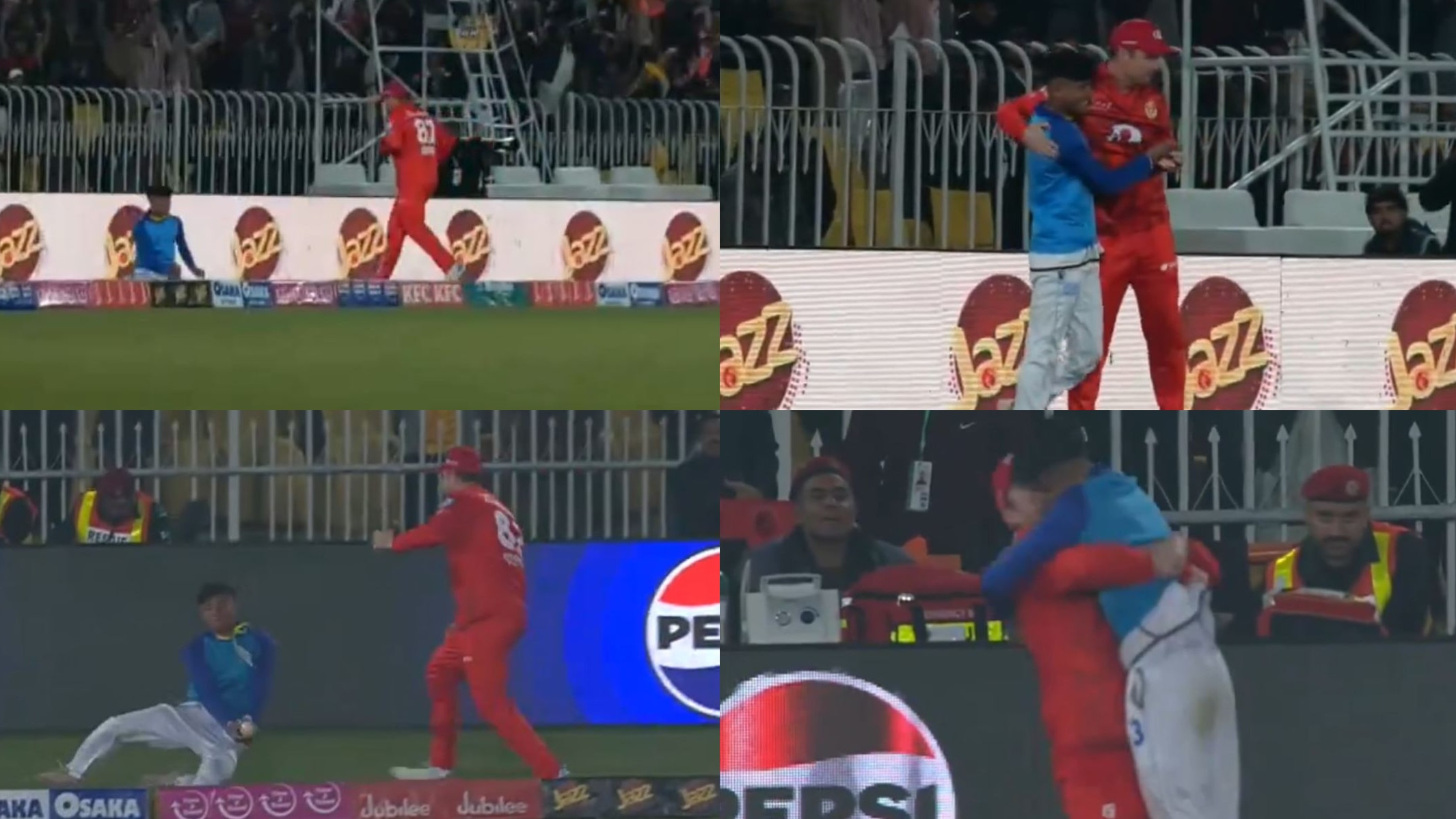 PSL 2024: WATCH- Colin Munro hugs a ball boy after he takes a sensational catch post receiving tips from the cricketer