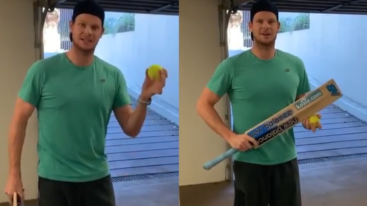 WATCH: Steve Smith displays a batting drill to improve hand-eye coordination 
