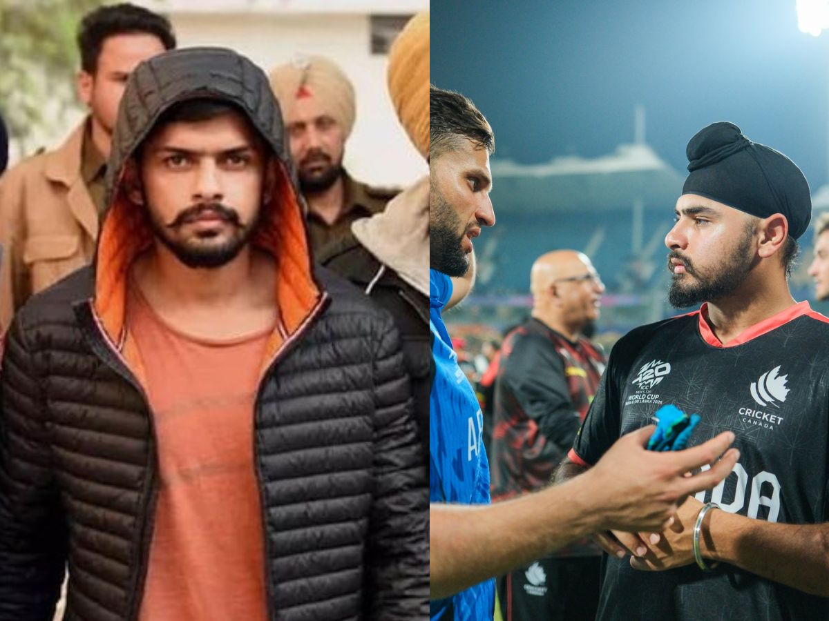 Lawrence Bishnoi and Canada captain Dilpreet Bajwa | X